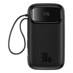 پاوربانک بیسوس مدل Qpow2 DualCable با ظرفیت 20000 میلی‌آمپر ساعت با توان 30W