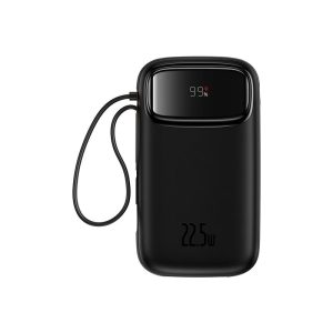 پاوربانک بیسوس مدل QPow2 Dual-Cable ظرفیت 1۰۰۰۰ میلی‌آمپر ساعت با توان 22.5W